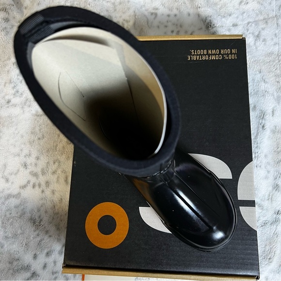 New Bogs Big Kids Black Classic High Pull On Rain Boots Wide sz 3 Y / 35 EU - Picture 5 of 12